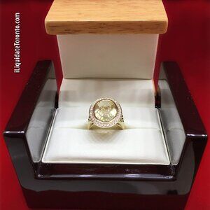 CUSTOM  9.25CTW Yurman-Style 18K Yellow Gold, Citrine and Diamond Cocktail Ring
